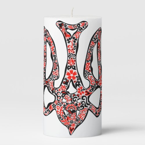 Ukrainian national emblem trident tryzub stylized pillar candle