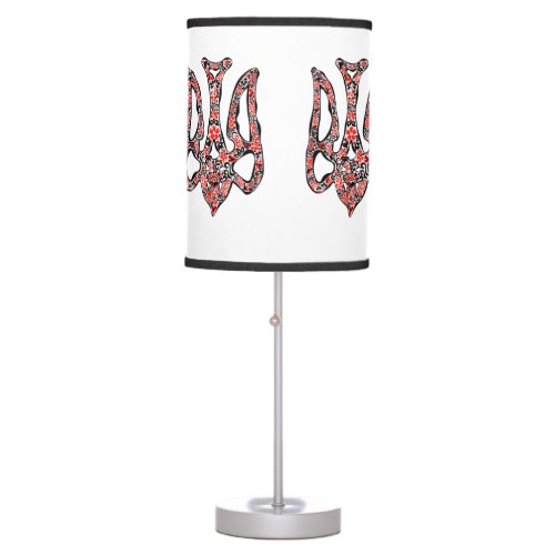 Ukrainian national emblem trident tryzub stylized table lamp