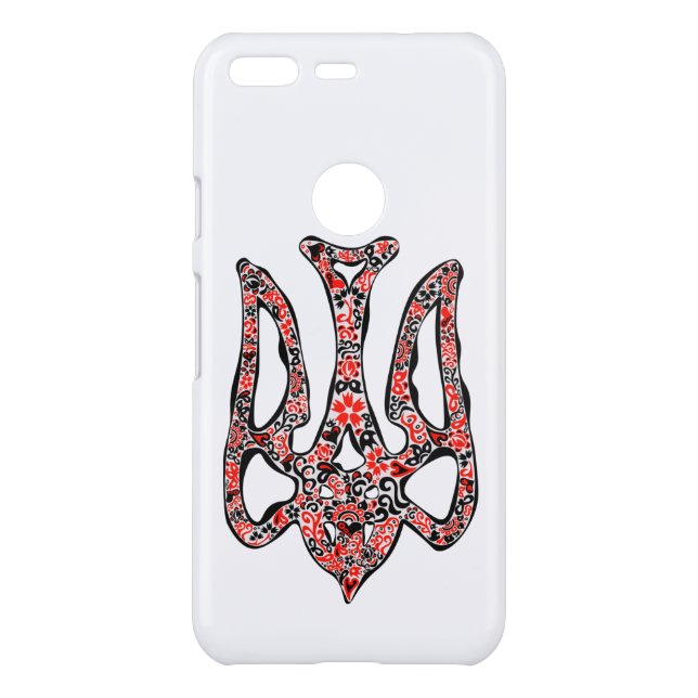 Ukrainian national emblem trident tryzub stylized uncommon google pixel case (Back)