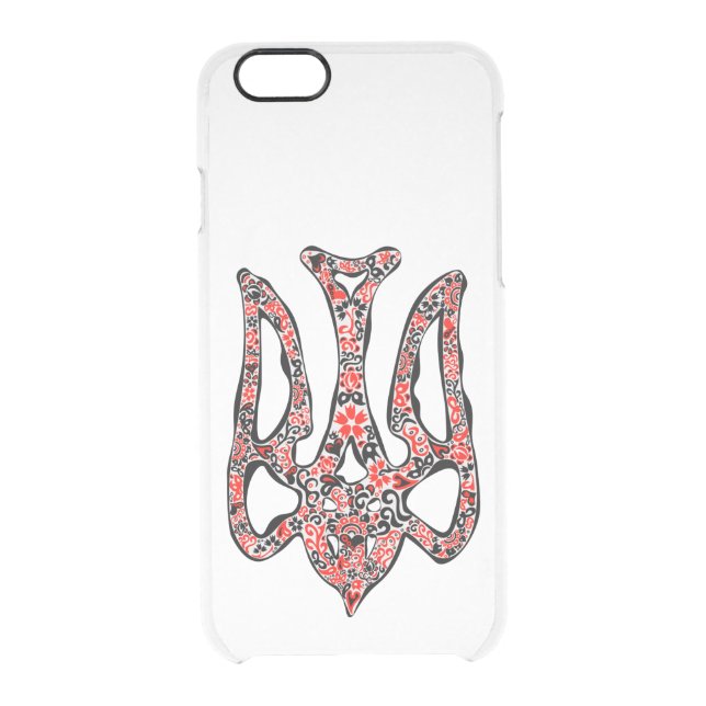Ukrainian national emblem trident tryzub stylized uncommon iPhone case (Back)
