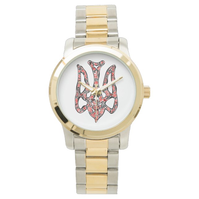 Ukrainian national emblem trident tryzub stylized watch (Front)