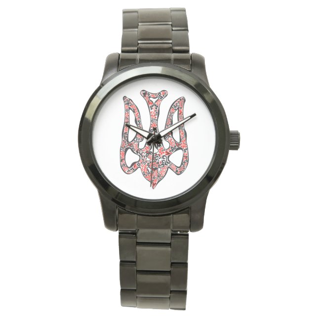 Ukrainian national emblem trident tryzub stylized watch (Front)