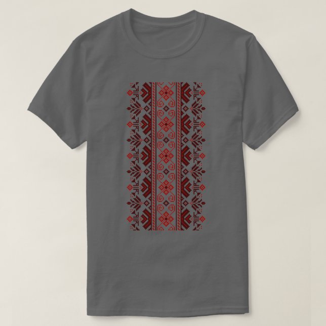 Ukrainian National  Knitting Pattern  T-Shirt (Design Front)