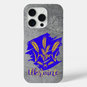 Ukrainian national symbol tryzub made of wheat ear iPhone 15 pro case