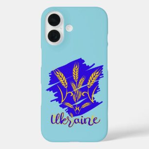 Ukrainian national symbol tryzub made of wheat ear iPhone 16 case