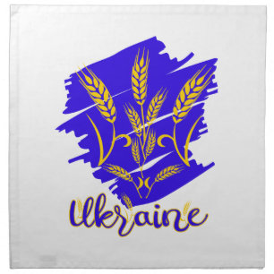 Ukrainian national symbol tryzub made of wheat ear cloth napkin