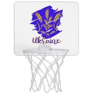 Ukrainian national symbol tryzub made of wheat ear mini basketball hoop