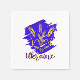 Ukrainian national symbol tryzub made of wheat ear napkins