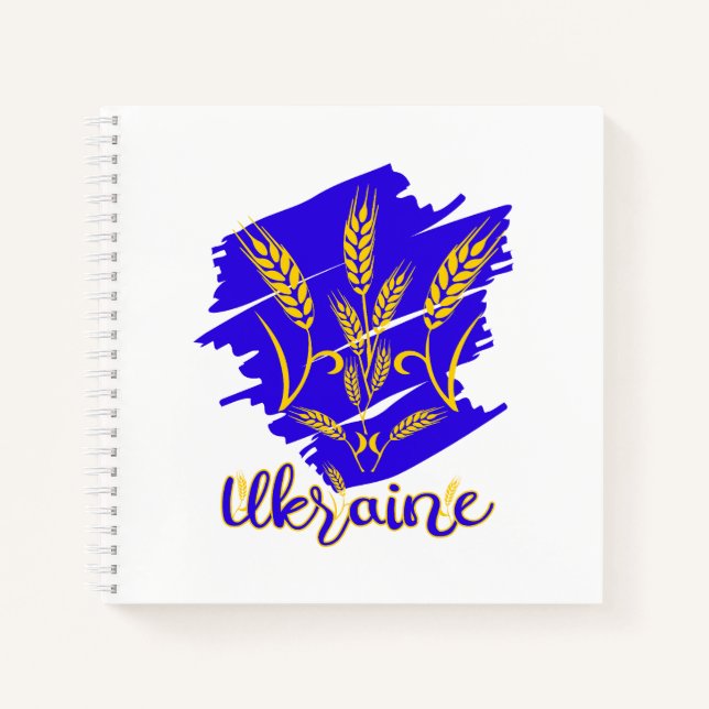 Ukrainian national symbol tryzub made of wheat ear notebook (Front)