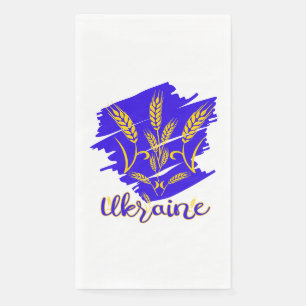 Ukrainian national symbol tryzub made of wheat ear paper guest towels