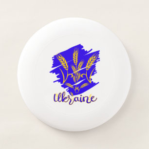 Ukrainian national symbol tryzub made of wheat ear Wham-O frisbee
