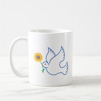Ukrainian Nightingale with Sunflower Coffee Mug