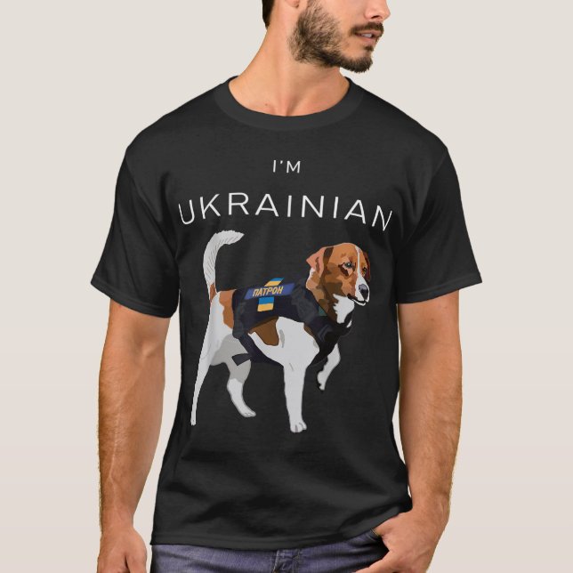 Ukrainian Patron Dog Hero Jack Russell Terrier I'm T-Shirt (Front)