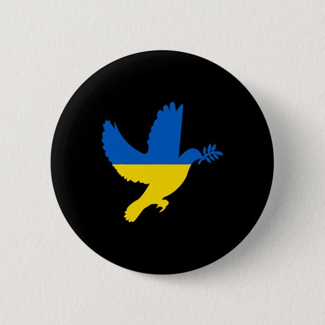 Ukrainian Peace Dove  Button (Front)