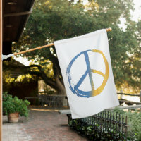 Ukrainian - PEACE Symbol Blue Yellow Ukraine War