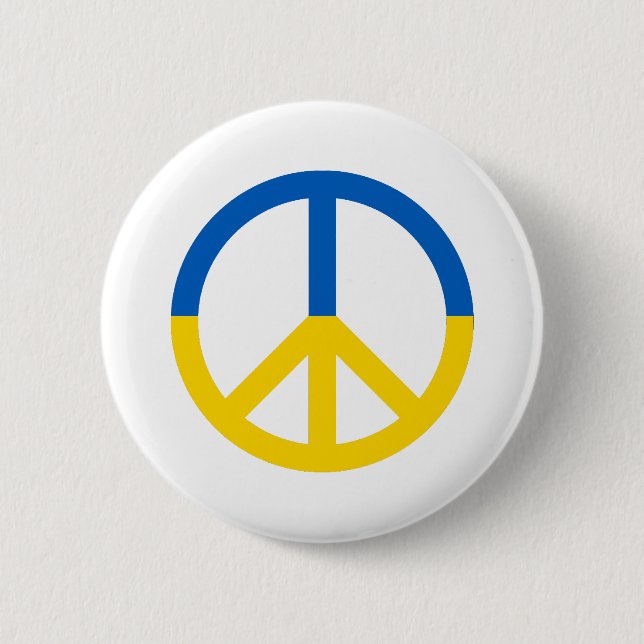 Ukrainian Peace Symbol Button (Front)