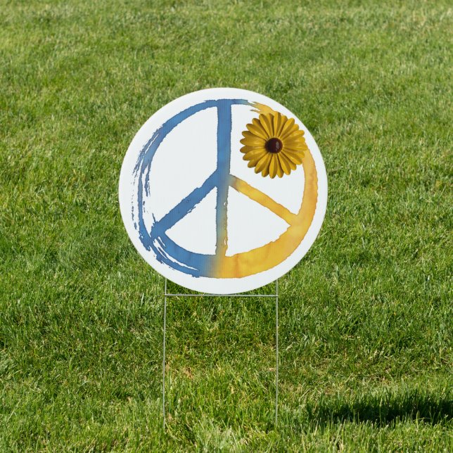 Ukrainian PEACE Symbol Sign Sunflower Ukraine War (Insitu)