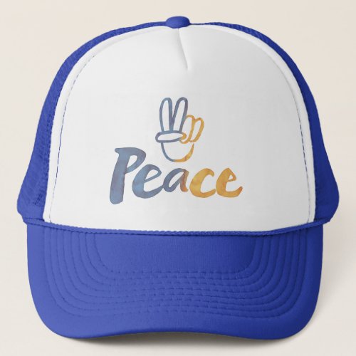Ukrainian _ PEACE Symbol V_Sign Ukraine Anti_War Trucker Hat