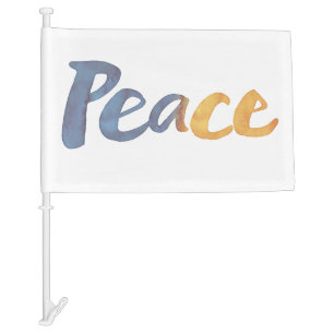 Ukrainian - PEACE Ukraine Anti-War Freedom Car Flag
