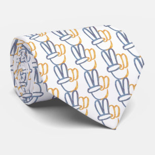 Ukrainian - PEACE V-Symbol Blue Yellow Ukraine War Neck Tie