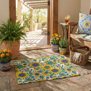 Ukrainian Petrikivka folk art pattern. Doormat