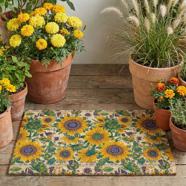 Ukrainian Petrikivka folk art pattern. Fiber Doormat (Creator Uploaded)