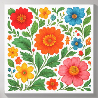 Ukrainian Petrykivka Folk Art Floral Photo Tile