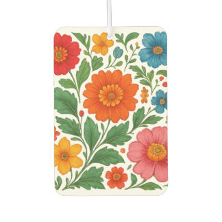 Ukrainian Petrykivka Folk Art Floral Photo Tile Air Freshener