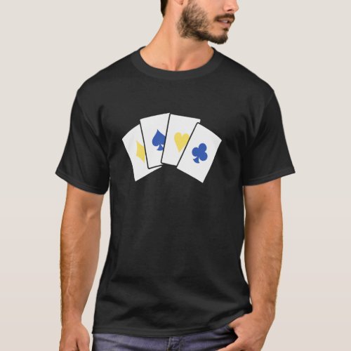 Ukrainian Playing Cards Aces Flag Solidarity Messa T-Shirt