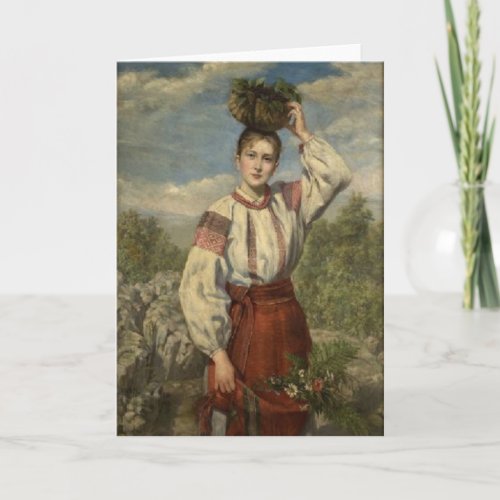 Ukrainian Podovlian Woman Easter Card