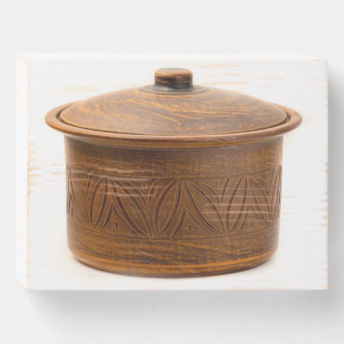 Ukrainian pot wooden box sign