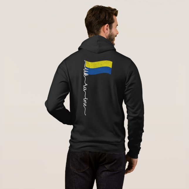 Ukrainian Pride Flagpole-Elegant Signature Design Hoodie (Back Full)