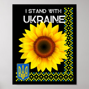 Ukrainian Pride I Stand With Ukraine Sunflower And Poster