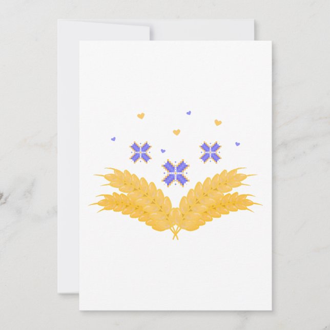 Ukrainian print - embroidery and grain invitation (Front)