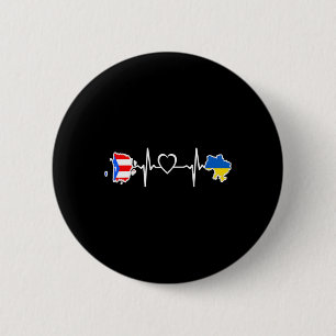 Ukrainian Puerto Rico Flag - Ukraine Puerto Rican Button
