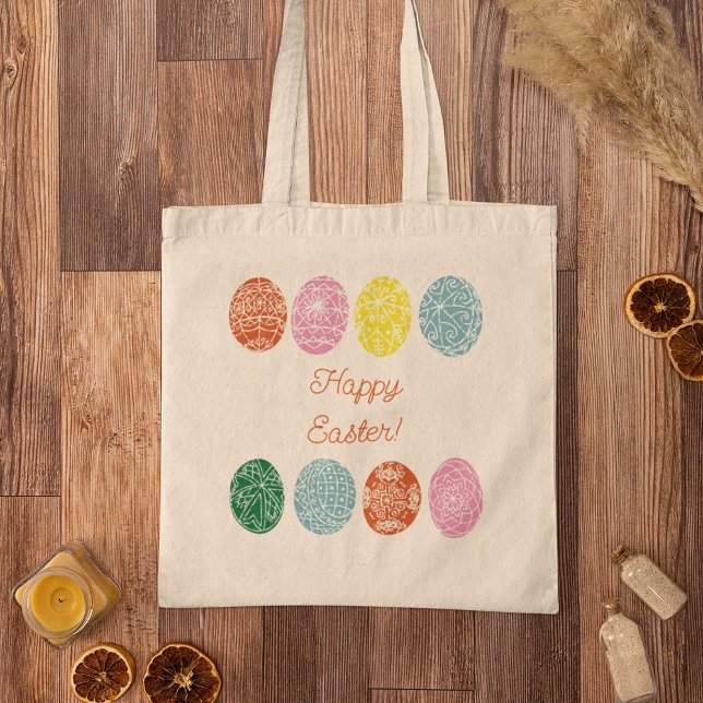 Ukrainian Pysanky Decorated Eggs Happy Easter Tote Bag (Creator Uploaded)