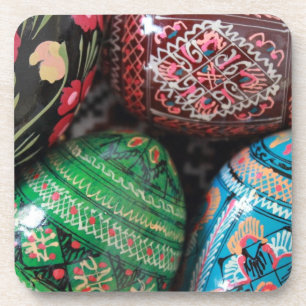 Ukrainian pysanky - easter eggs beverage coaster