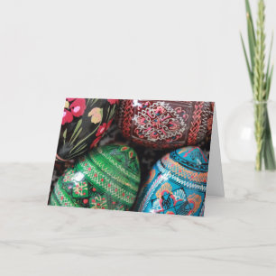Ukrainian pysanky - easter eggs holiday card