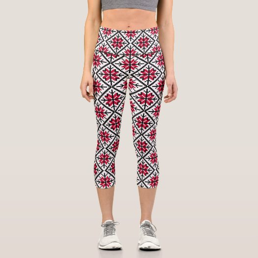 Ukrainian Red White Black Folk Art Pattern
