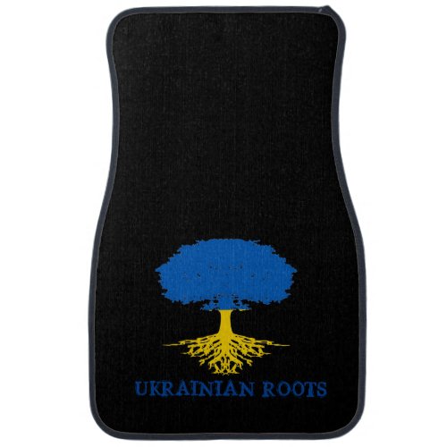 Ukrainian Roots Tree Silhouette  Car Floor Mat