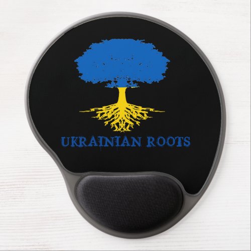 Ukrainian Roots Tree Silhouette Gel Mouse Pad