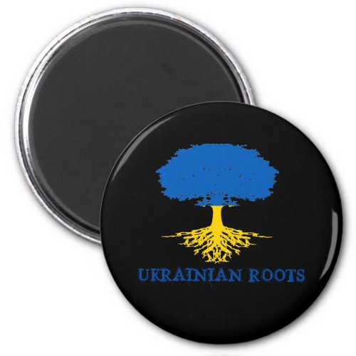 Ukrainian Roots Tree Silhouette  Magnet