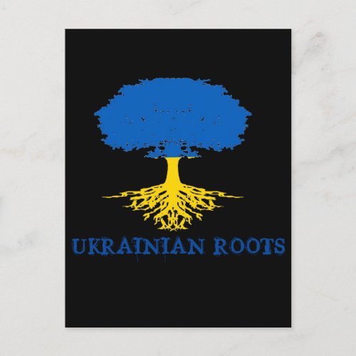 Ukrainian Roots Tree Silhouette  Postcard