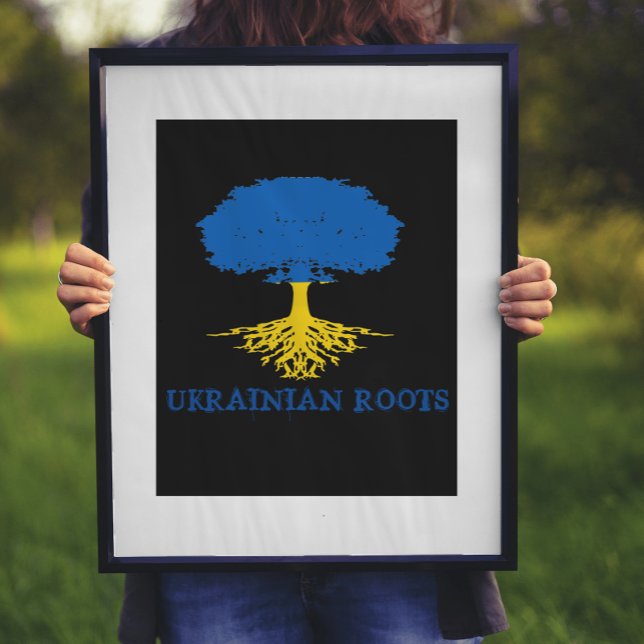 Ukrainian Roots Tree Silhouette  Poster (Creator Uploaded)