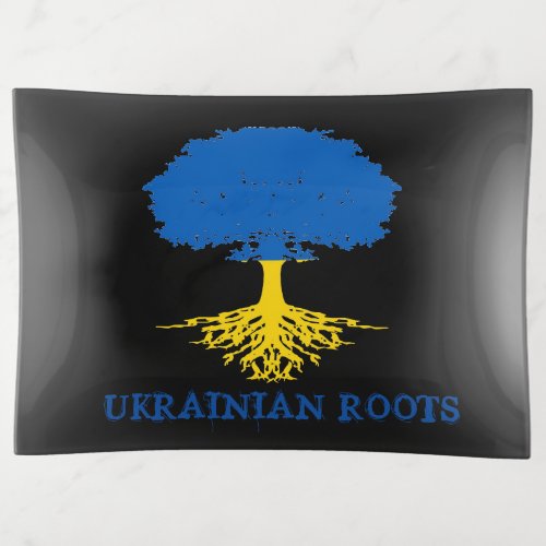 Ukrainian Roots Tree Silhouette  Trinket Tray