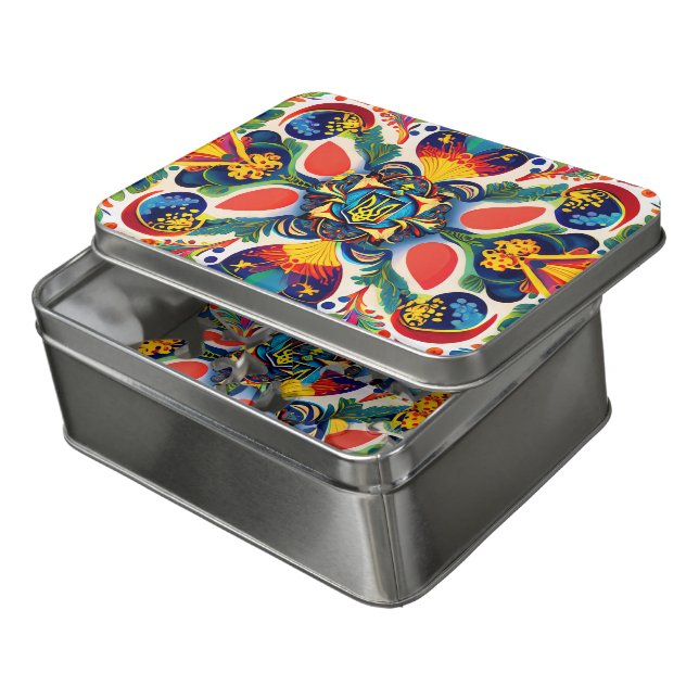 Ukrainian Samchykivka art ornament -  Jigsaw Puzzle (Lid Open)