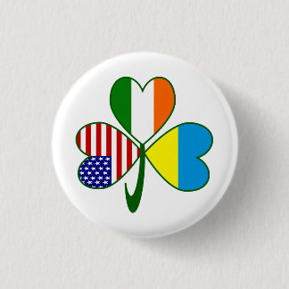 Ukrainian Shamrock Flag Button