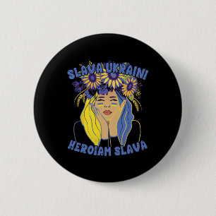 Ukrainian Slava Ukraini Shirt Ukraine Sunflower Gi Button