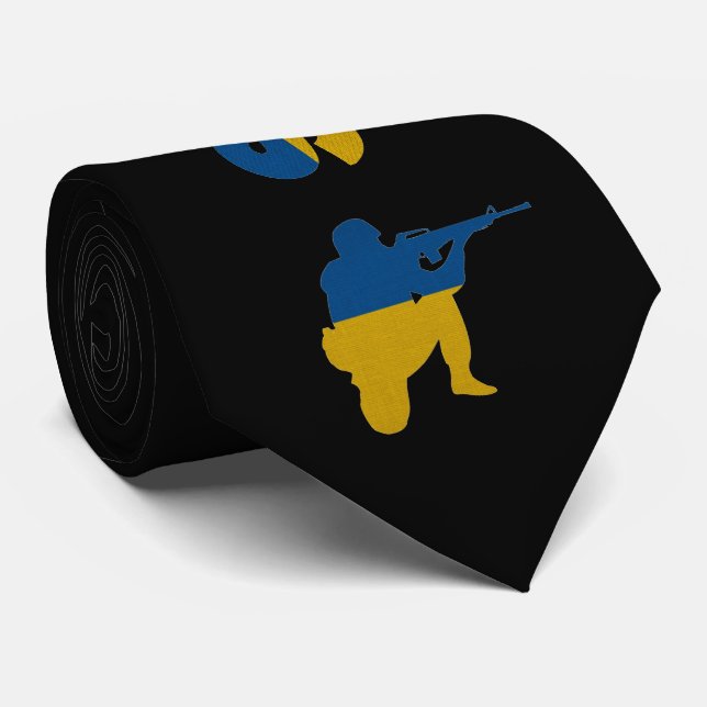 Ukrainian Soldiers, Ukraine Flag Neck Tie (Rolled)