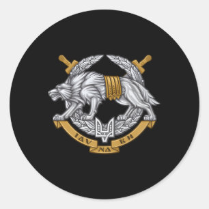 Ukrainian Spetsnaz Special Operations Forces Ukrai Classic Round Sticker